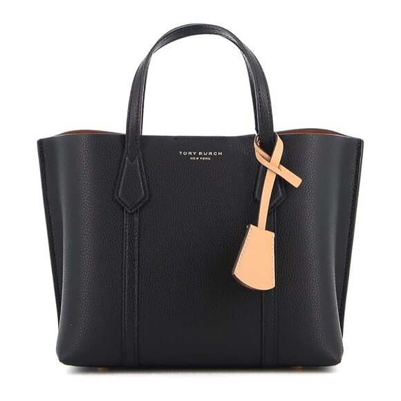 Tory Burch Perry Small Leather Tote – Black - Picture 1 of 8